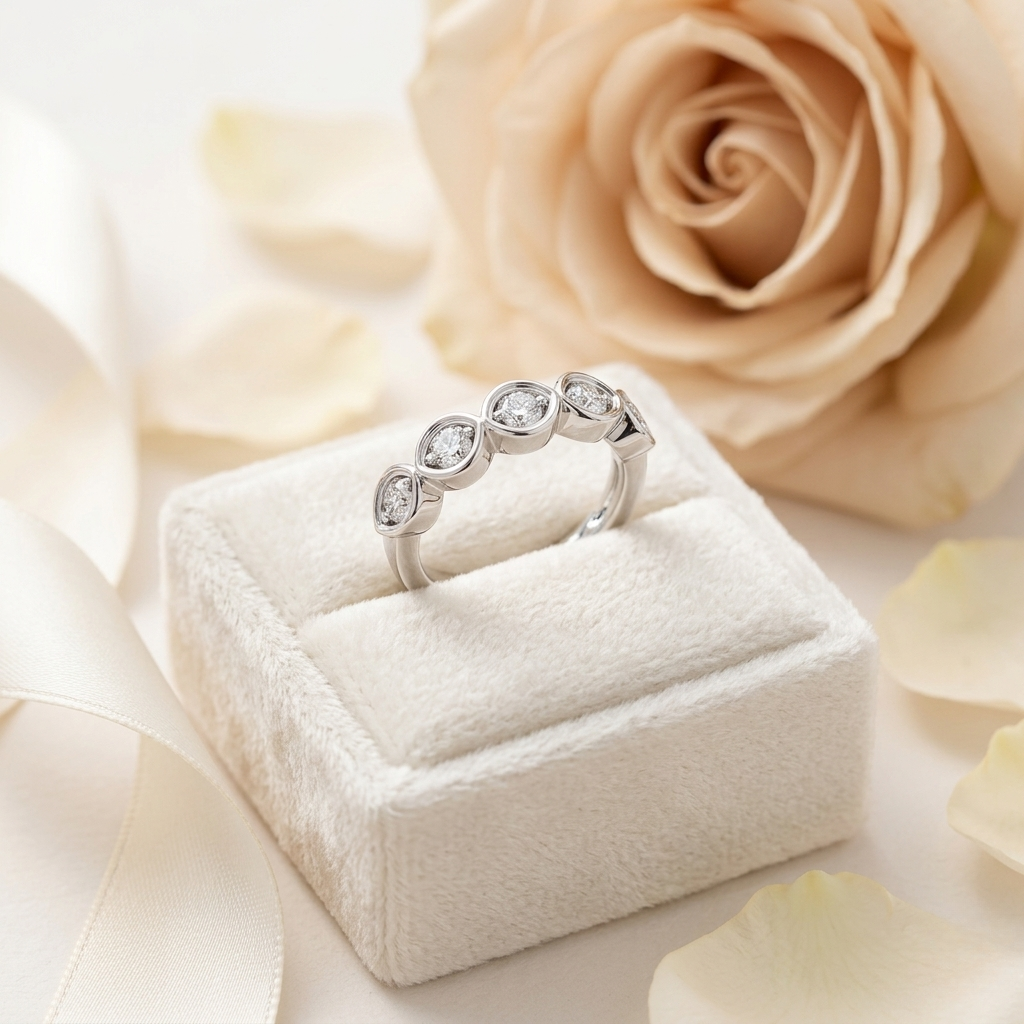 marquise-inspired diamond band – available in 925 silver, 10k/14k gold (rose/white/yellow), & platinum by finora