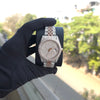 Two-Tone Iced Out 41mm Men’s Watch – Moissanite Bust Down Rose Gold & Silver