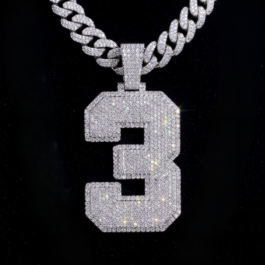 Finora Jewelry: Custom Iced-Out With Custom Number Pendant – Precision-Cut and Diamond-Encrusted