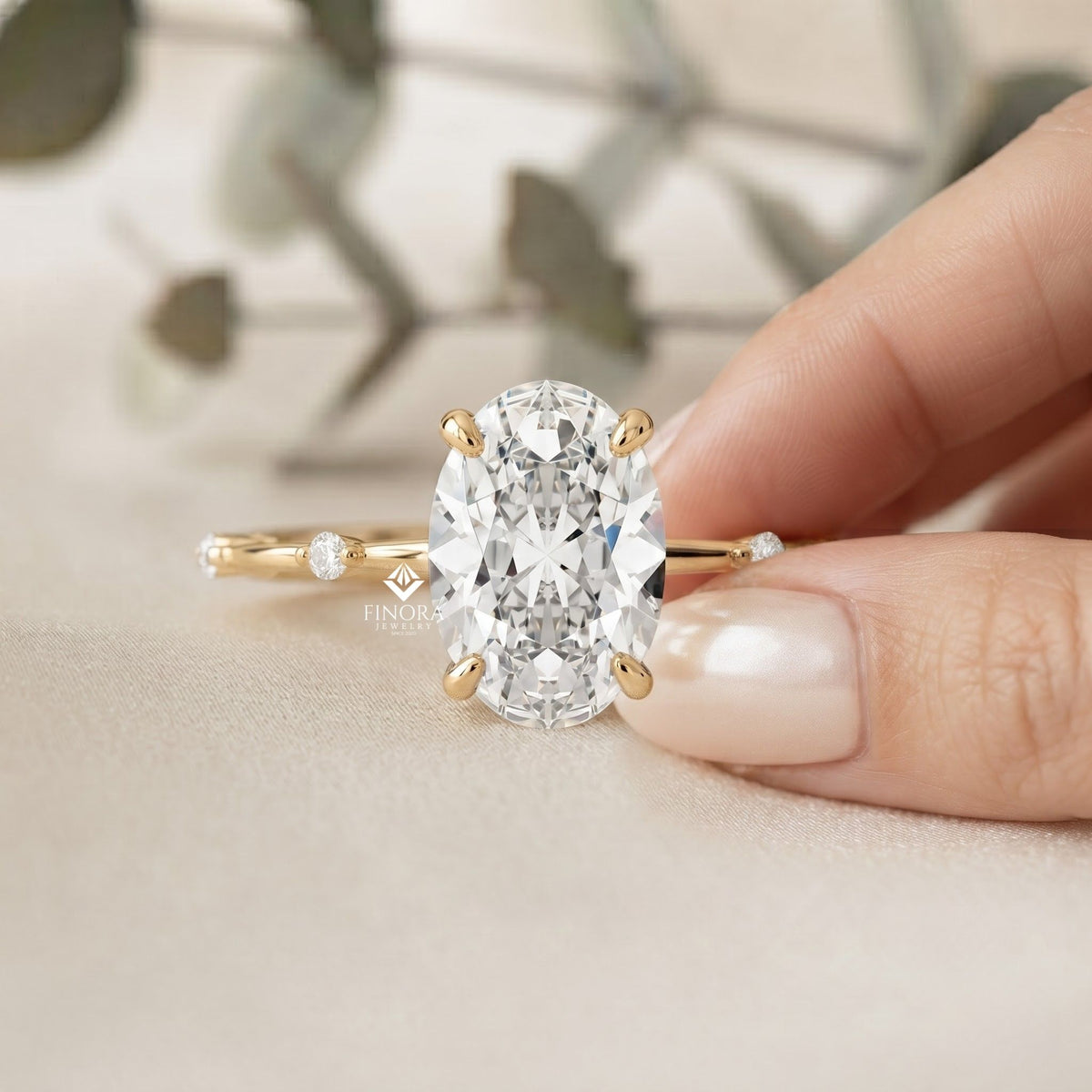 oval cut diamond ring  –  fine jewelry engagement ring