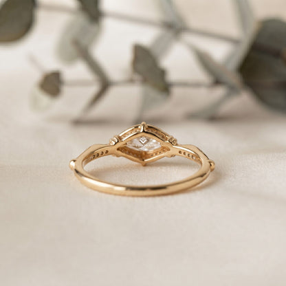 Dainty Solitaire Marquise Engagement Ring – Minimalist Bridal Ring