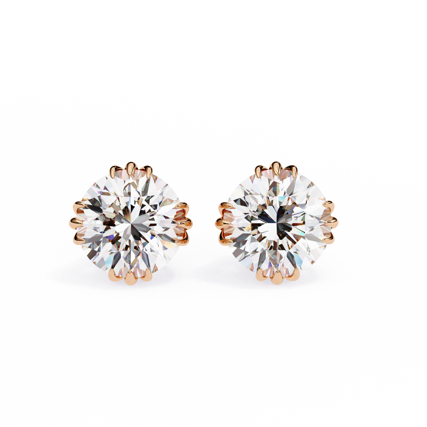 timeless radiance round moissanite stud earrings – finora jewelry