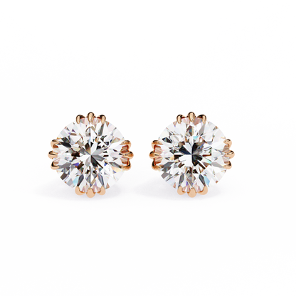 Timeless Radiance Round Moissanite Stud Earrings – Finora Jewelry