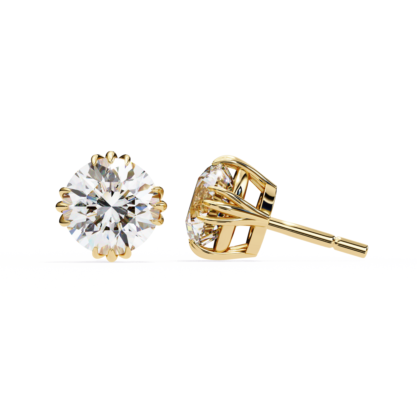 timeless radiance round moissanite stud earrings – finora jewelry