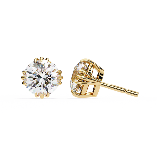 Timeless Radiance Round Moissanite Stud Earrings – Finora Jewelry