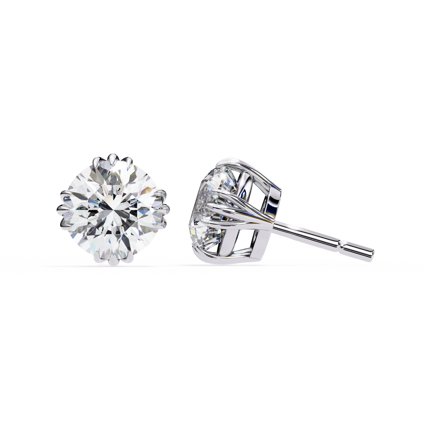 timeless radiance round moissanite stud earrings – finora jewelry