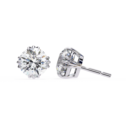 Timeless Radiance Round Moissanite Stud Earrings – Finora Jewelry