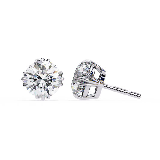 Timeless Radiance Round Moissanite Stud Earrings – Finora Jewelry