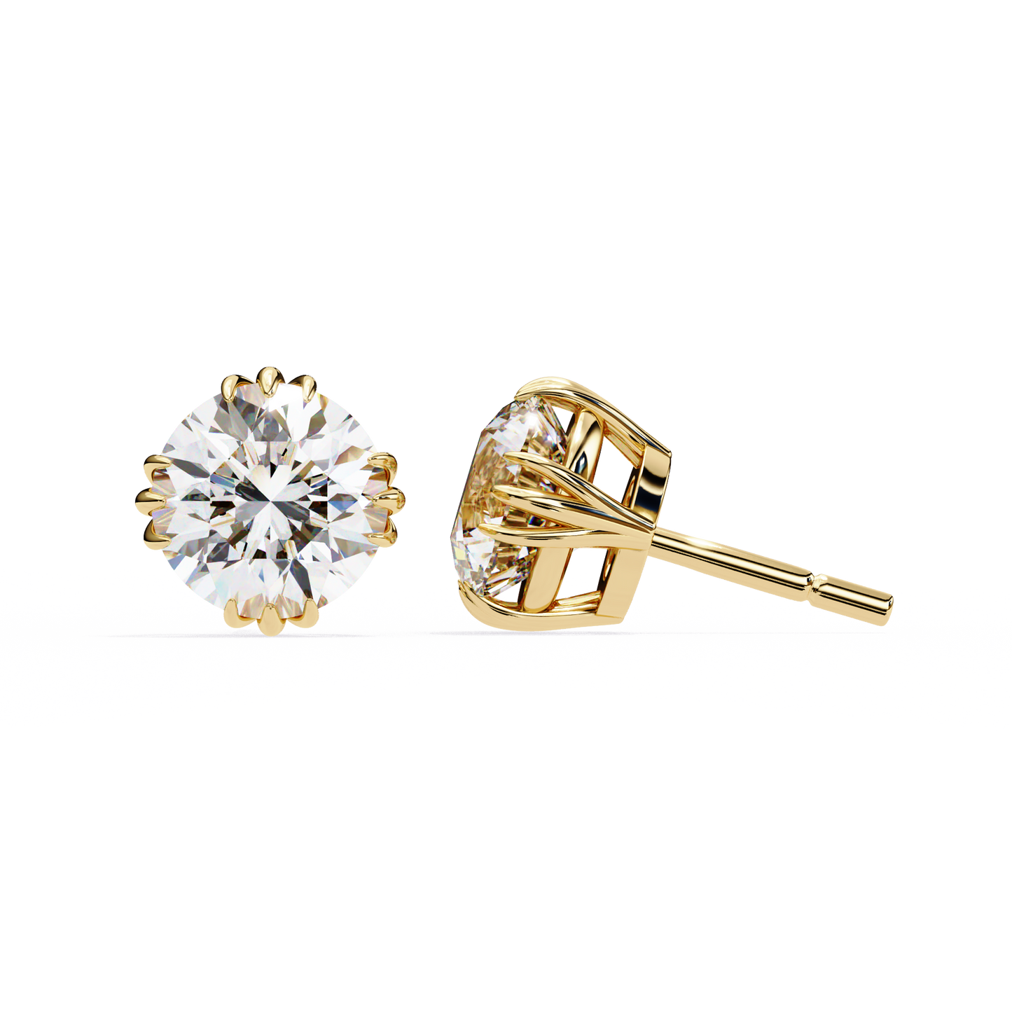 timeless radiance round moissanite stud earrings – finora jewelry