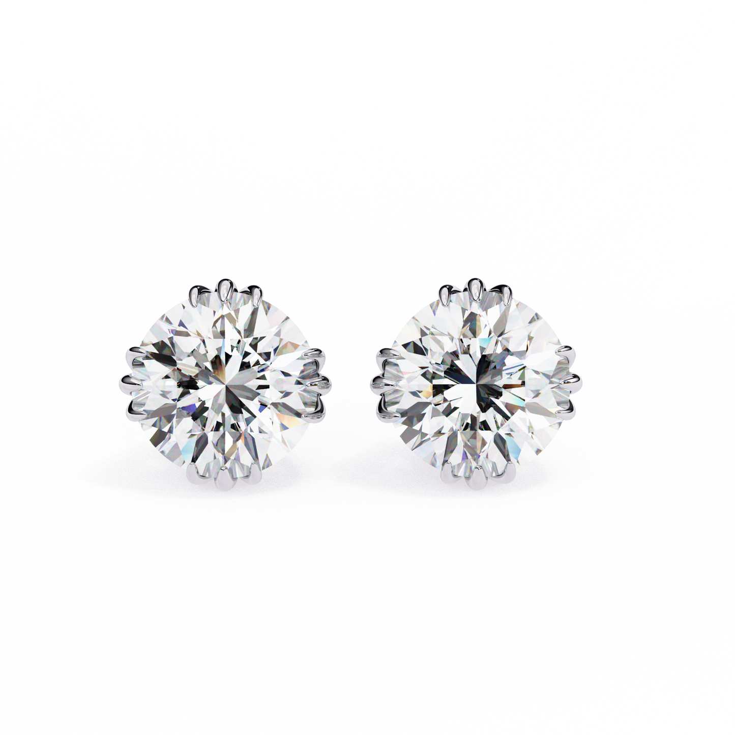 timeless radiance round moissanite stud earrings – finora jewelry