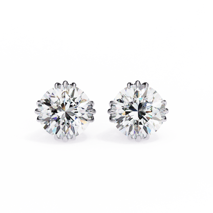Timeless Radiance Round Moissanite Stud Earrings – Finora Jewelry