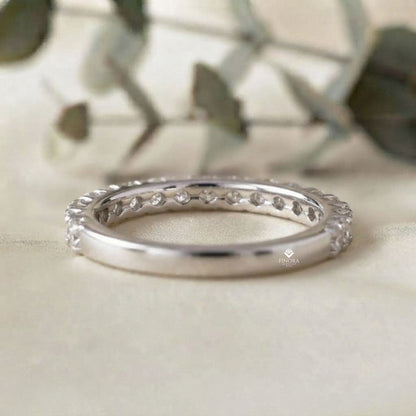 Classic Pavé Diamond Eternity Band Ring in 925 Silver, 10K/14K Gold (Rose/White/Yellow), & Platinum – Finora Jewelry
