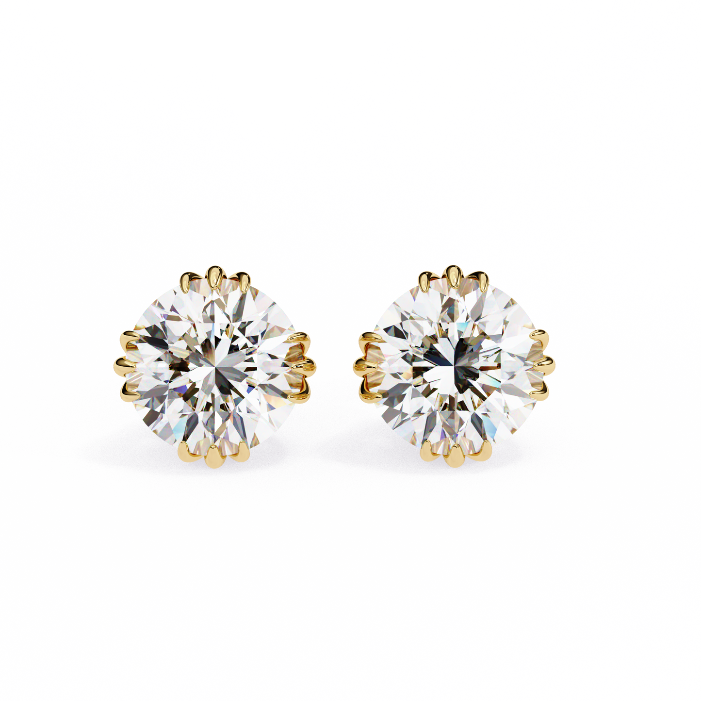 timeless radiance round moissanite stud earrings – finora jewelry