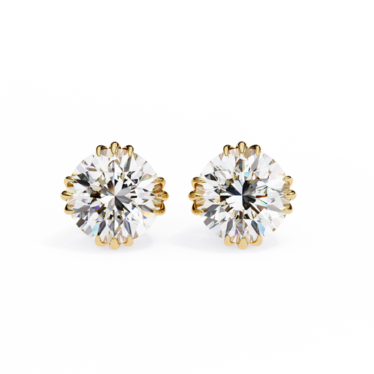 Timeless Radiance Round Moissanite Stud Earrings – Finora Jewelry