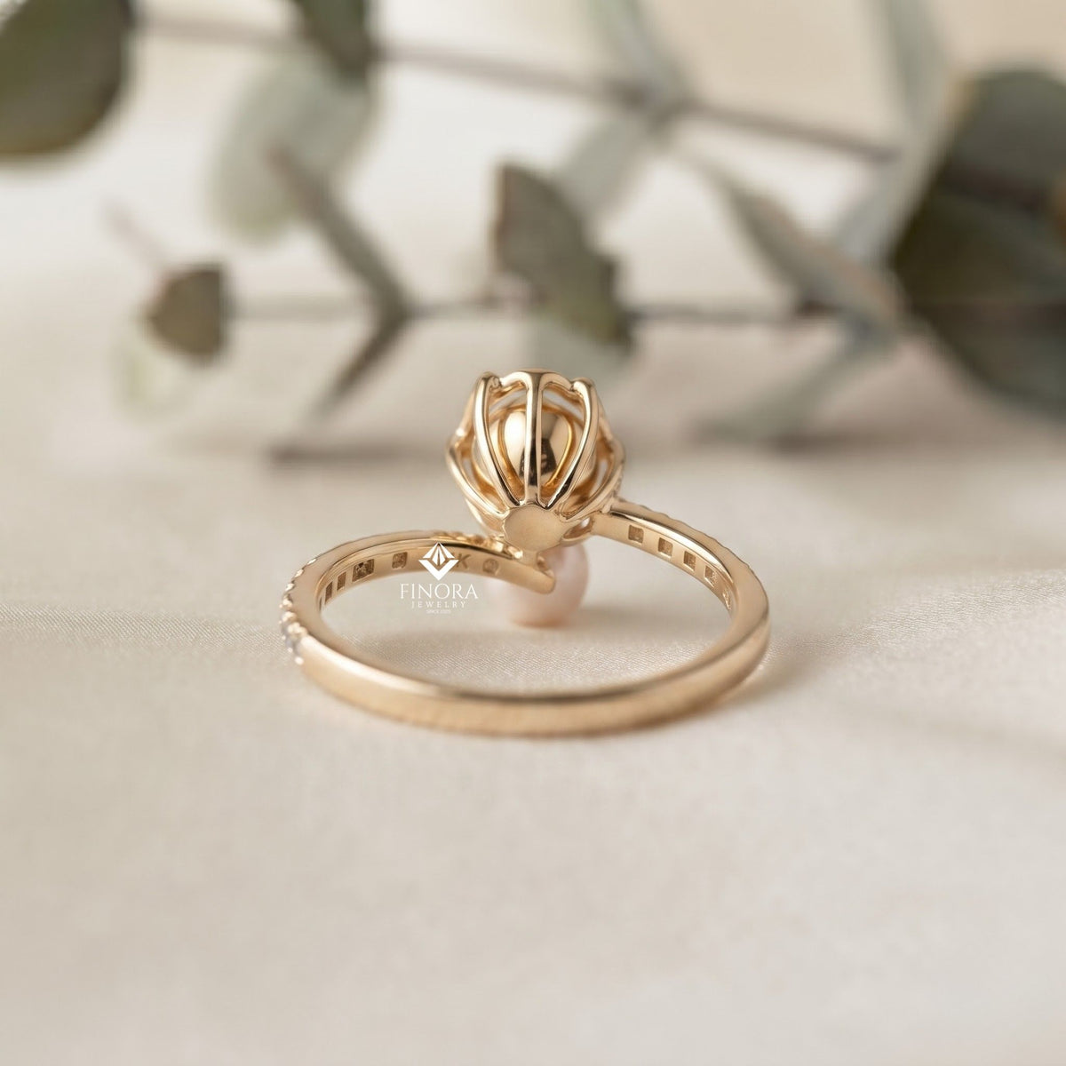 tulip flower ring –  dainty floral gold jewelry for her