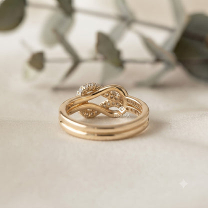 Love Knot Diamond Ring – Infinity Knot Engagement Band (10K-18K Gold, Sterling Silver)
