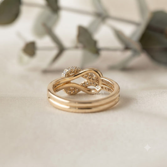 Love Knot Diamond Ring – Infinity Knot Engagement Band (10K-18K Gold, Sterling Silver)