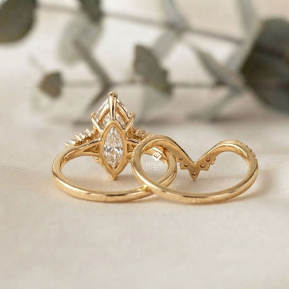 Marquise Cluster Bridal Set – Celestial Crown Ring