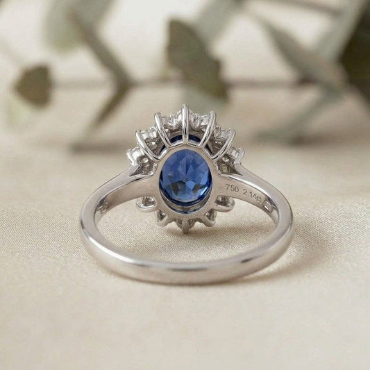 Blue Sapphire Engagement Ring | Sapphire Diamond Engagement Ring