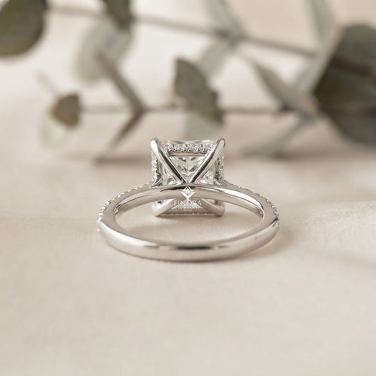 Radiant Princess Cut Solitaire Engagement Ring – Elegant Classic Gift for Her – Perfect for Birthday, Proposal, or Anniversary – Custom 925 Silver / 10K / 14K Gold / Platinum – Finora Signature