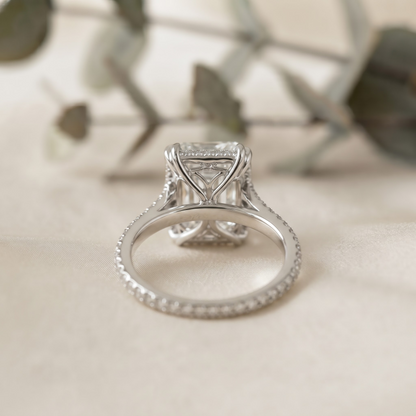 Emerald Cut Moissanite Solitaire Rings
