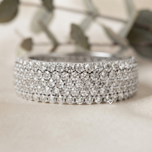 Five-Row Diamond Eternity Band – Bold Statement Wedding Ring – Finora Signature Radiance
