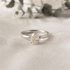 Sunshine Yellow Oval Gem Ring  –  14K Gold Elegant Engagement Ring