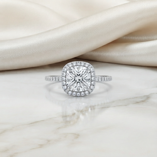 Cushion Cut Halo Ring – Perfect for Engagements or Milestone Anniversaries