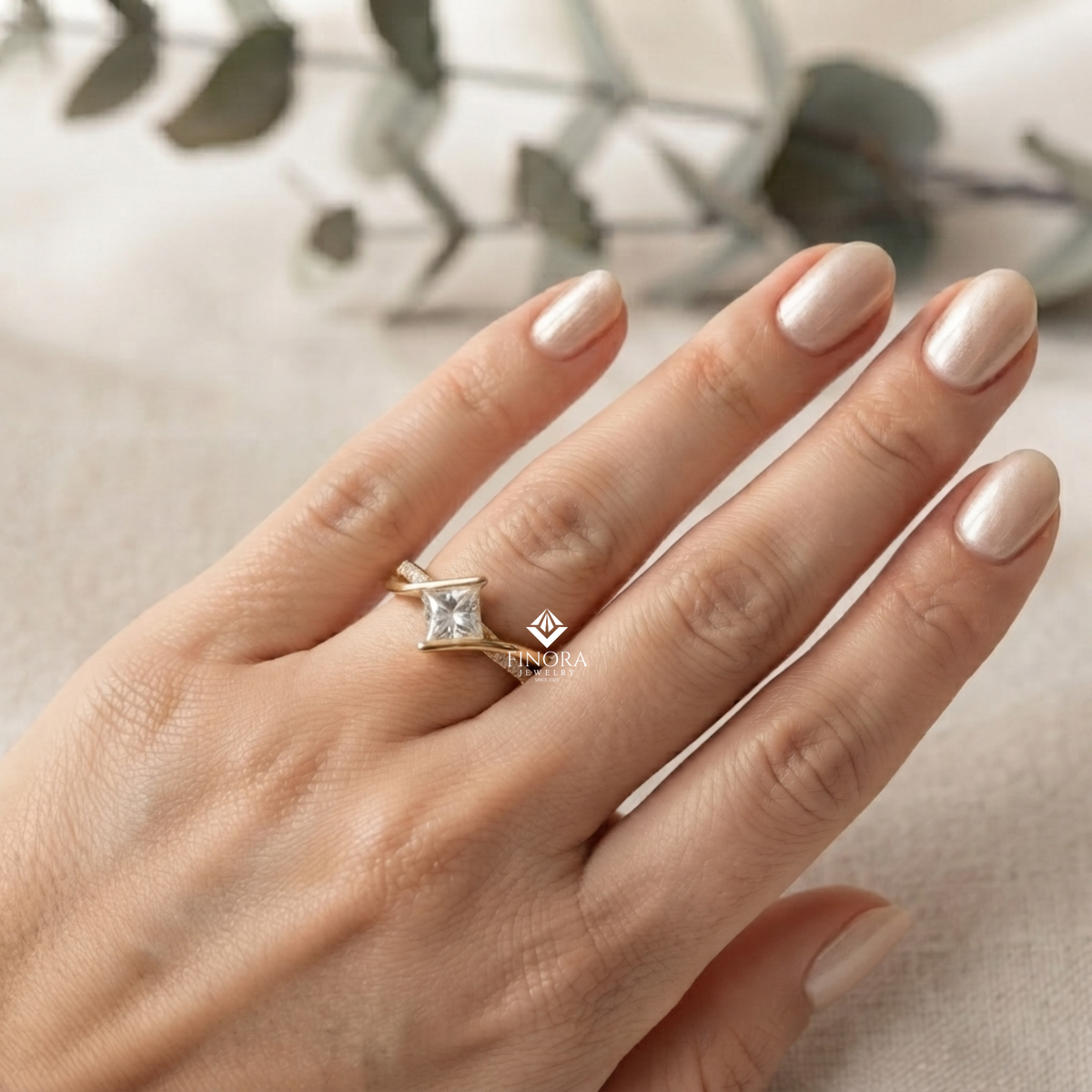 princess cut engagement ring – elegant bridal style