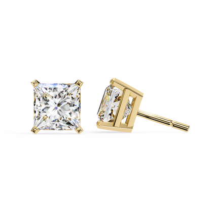 Timeless Radiance Princess Moissanite Stud Earrings – Finora Jewelry