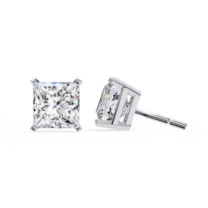 Timeless Radiance Princess Moissanite Stud Earrings – Finora Jewelry