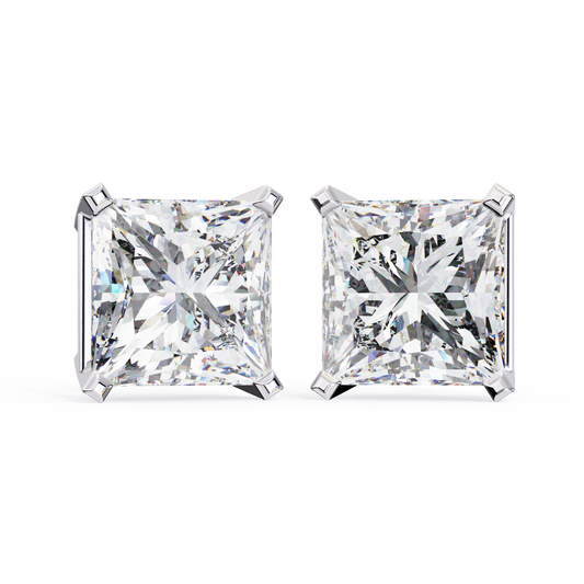 Timeless Radiance Princess Moissanite Stud Earrings – Finora Jewelry