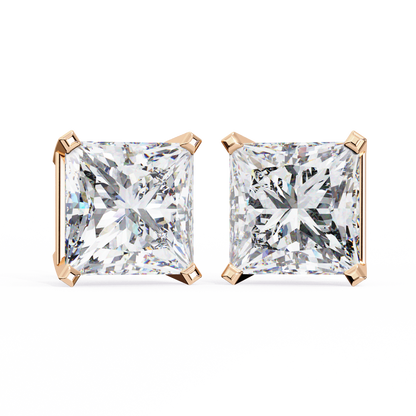 Timeless Radiance Princess Moissanite Stud Earrings – Finora Jewelry