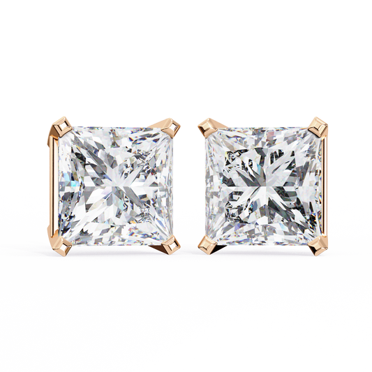 Timeless Radiance Princess Moissanite Stud Earrings – Finora Jewelry