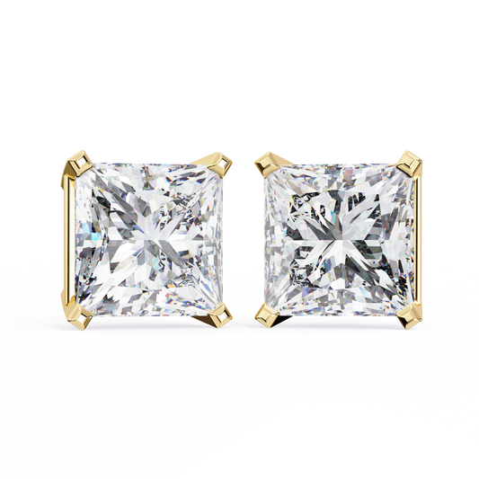 Timeless Radiance Princess Moissanite Stud Earrings – Finora Jewelry