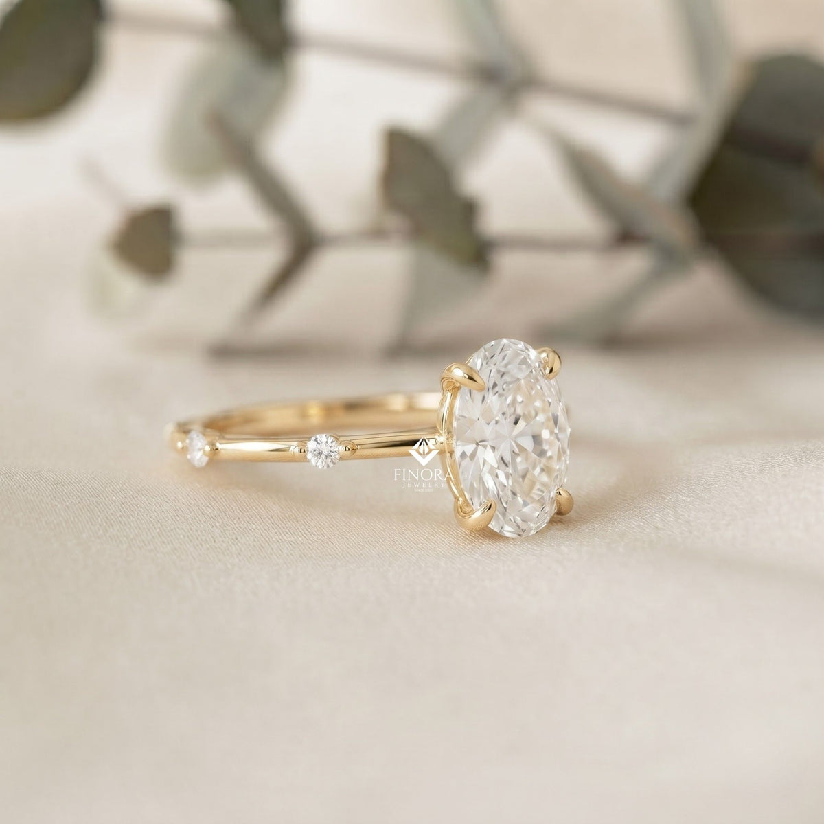 oval cut diamond ring  –  fine jewelry engagement ring
