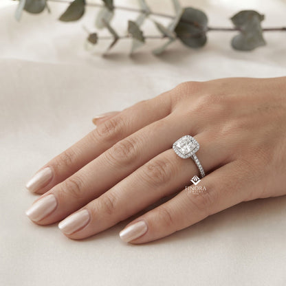 Cushion Cut Halo Ring – Perfect for Engagements or Milestone Anniversaries