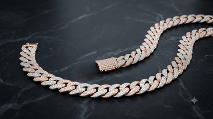 Iced Out Rose Gold Miami Cuban Chain