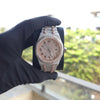 Bust Down Watch – Moissanite Iced Out Watch 41mm Rose Gold & White Arabic Dial