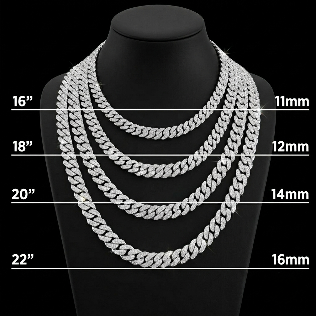 moissanite silver miami cuban link chain - oversized box lock choker