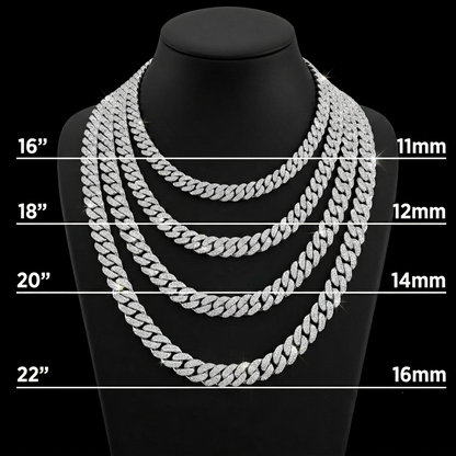 Moissanite Silver Miami Cuban Link Chain - Oversized Box Lock Choker