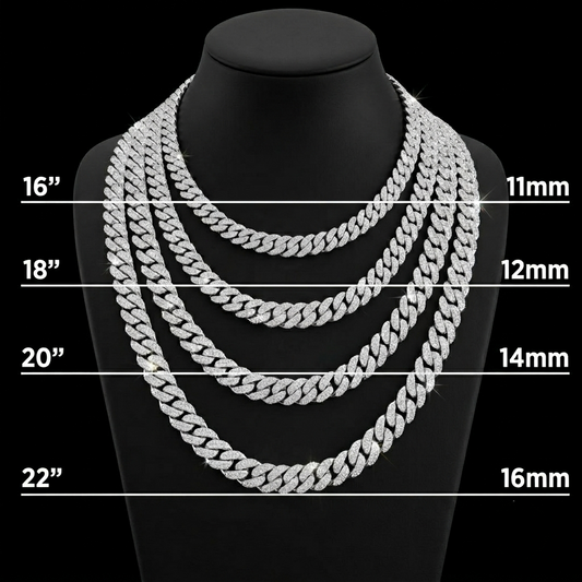 Moissanite Silver Miami Cuban Link Chain - Oversized Box Lock Choker