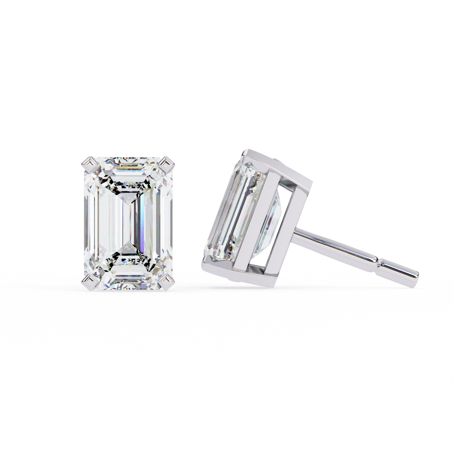 timeless radiance emerald moissanite stud earrings – finora jewelry