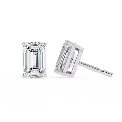 Timeless Radiance Emerald Moissanite Stud Earrings – Finora Jewelry