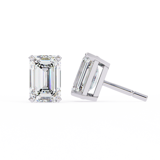 Timeless Radiance Emerald Moissanite Stud Earrings – Finora Jewelry