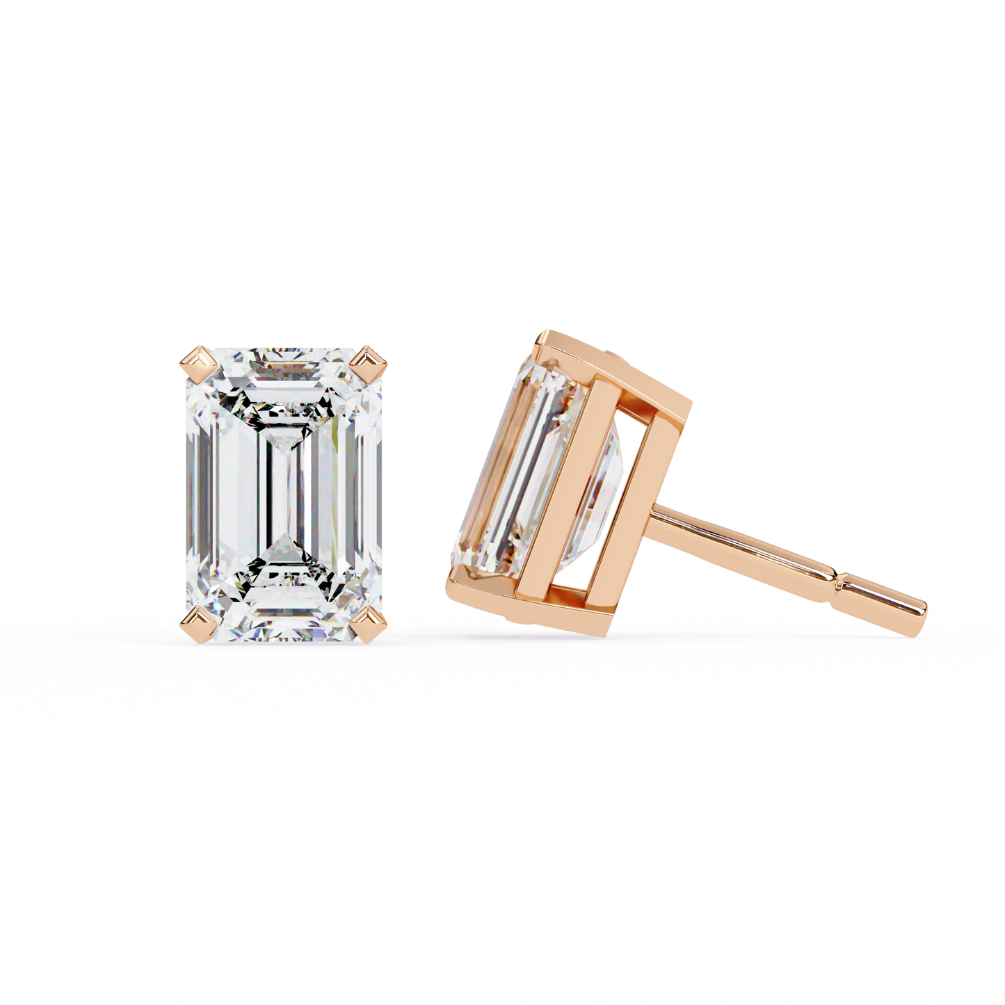 timeless radiance emerald moissanite stud earrings – finora jewelry