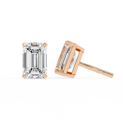 Timeless Radiance Emerald Moissanite Stud Earrings – Finora Jewelry