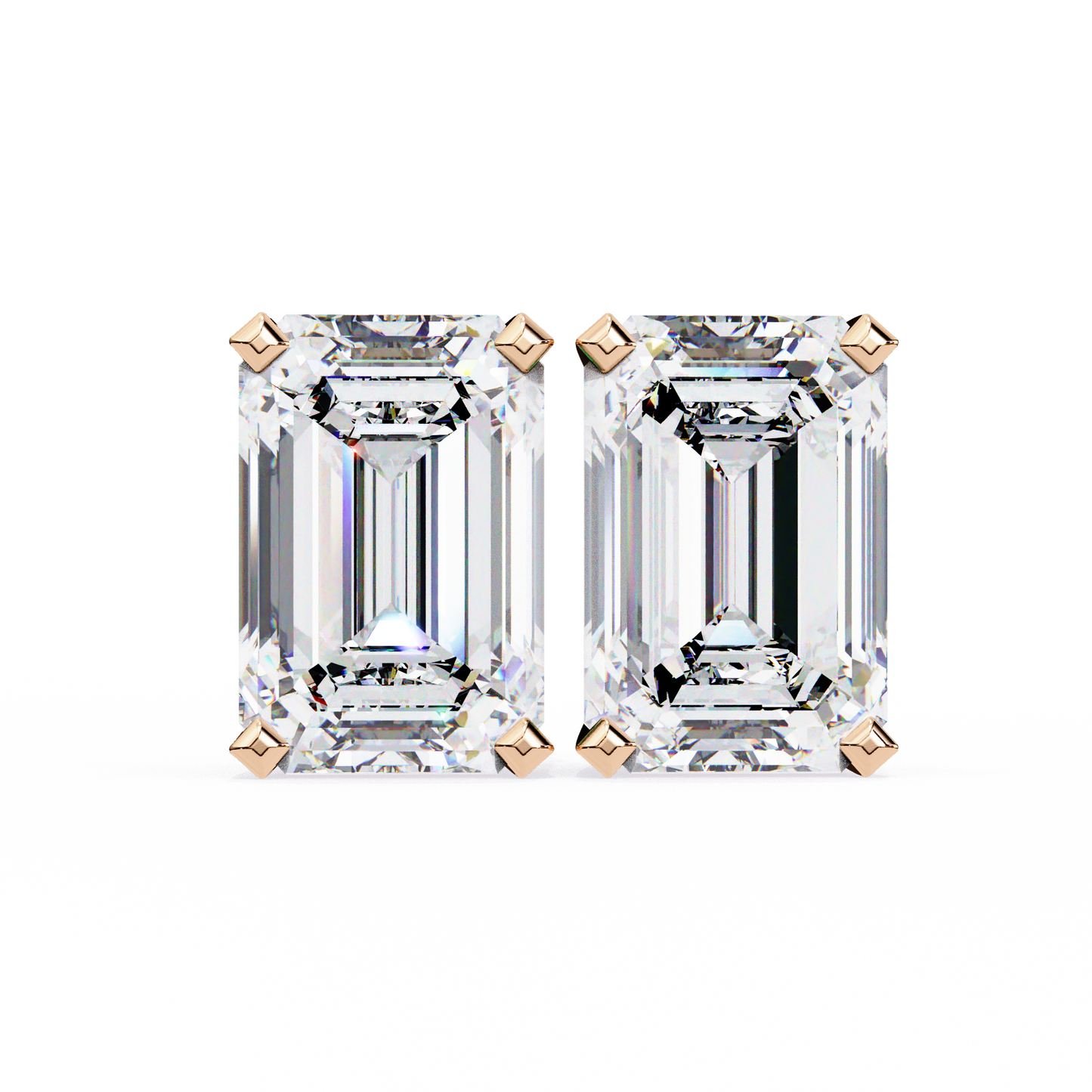 timeless radiance emerald moissanite stud earrings – finora jewelry