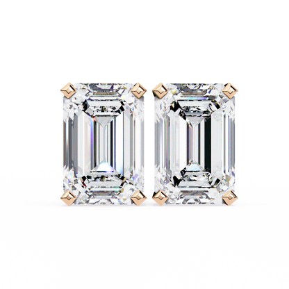 Timeless Radiance Emerald Moissanite Stud Earrings – Finora Jewelry