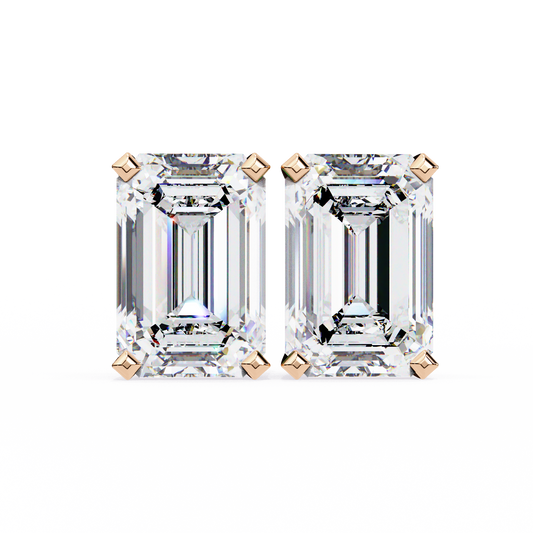 Timeless Radiance Emerald Moissanite Stud Earrings – Finora Jewelry